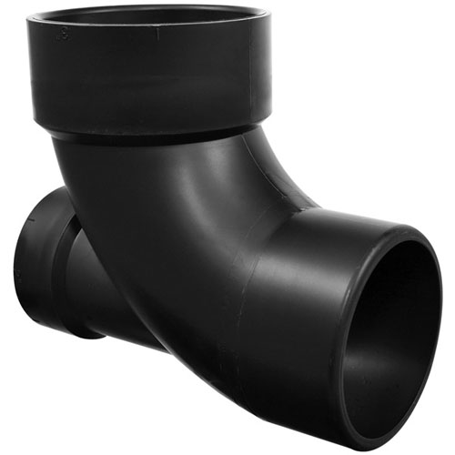 3 inch X 3 inch X 2 inch ABS DWV Plastic Fitting 90 degree Elbow with Low Heel Inlet Spg x Hub