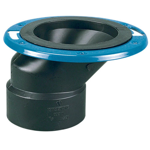 4 inch X 3 inch ABS DWV Offset Adjustable Closet Flange with Plastic Coated Steel Flange Hub