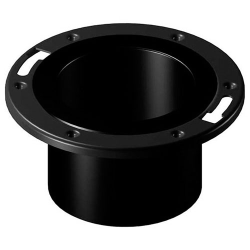 4 inch X 3 inch ABS DWV Adjustable Closet Flange with Plastic Coated Steel Flange Spg