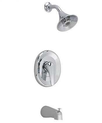 American Standard T480.508.295 Seva Bath/Shower Trim Kit With Flowise Watersaving Showerhead, Turbine Spray - Satin Nickel (Pictured in Chrome)