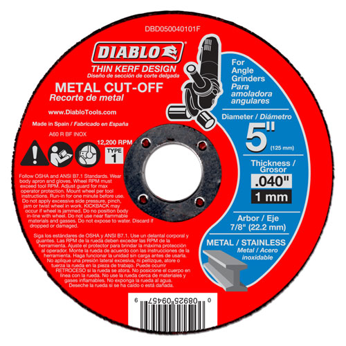 Diablo DBD050040101F 5 in Metal Cut Off Disc - Thin Kerf