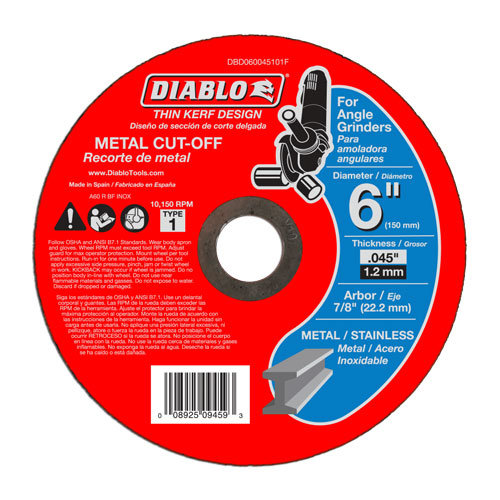 Diablo DBD070125L01F 7 in Metal Circular Cut Off Disc