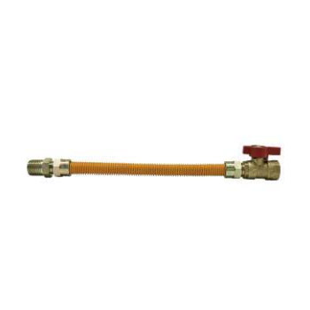 Easyflex EFGC-038-YE-1031-72 3/8 in ID (1/2 in OD) 1/2 in MIP x 1/2 in FIP Ball Valve Yellow Epoxy Coated Stainless Steel Gas Connector