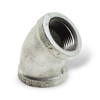 1/2 inch Malleable Iron Pipe Fittings 45 degree Elbow - Galvanized