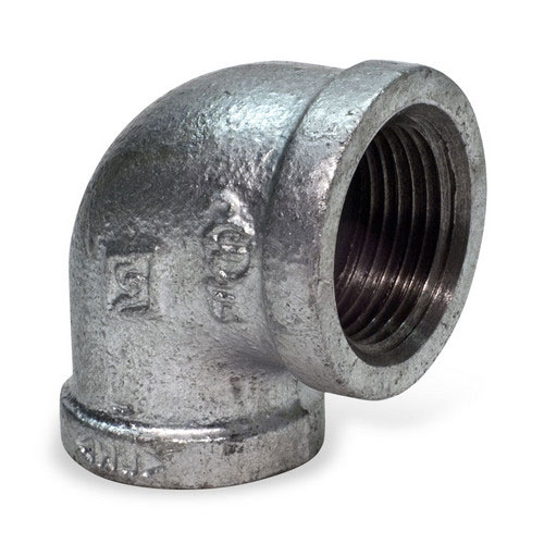 1 inch X 1/2 inch Malleable Iron Pipe Fittings Reducing 90 degree Elbow - Galvanized
