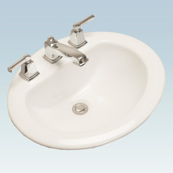 Western Pottery 172-4 20X17 in Oval Drop-In Lavatory - White