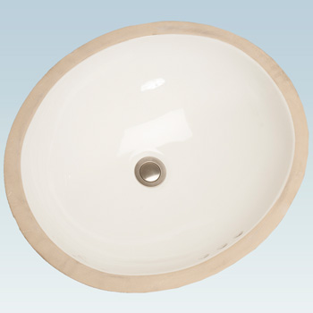Western Pottery 196 20X17 in Oval Under Counter Center Drain Lavatory - White